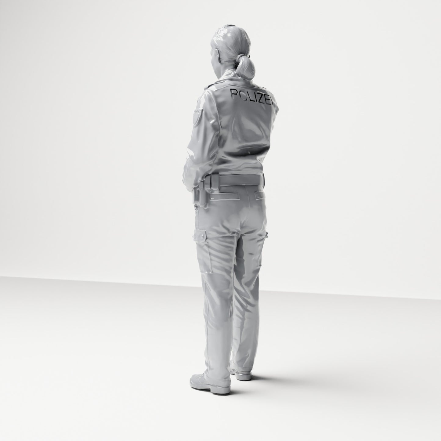 Diorama modelbouw productfoto 2: Staande figuur: Politieagent met dienstgordel & zaklamp (B019)