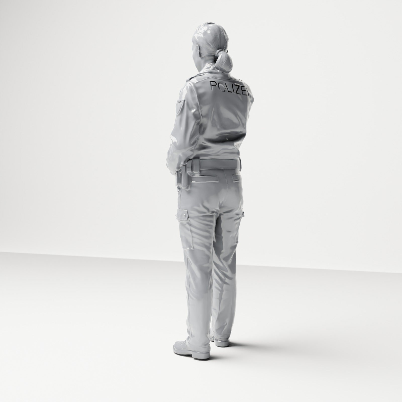 Diorama modelbouw productfoto 2: Staande figuur: Politieagent met dienstgordel & zaklamp (B019)