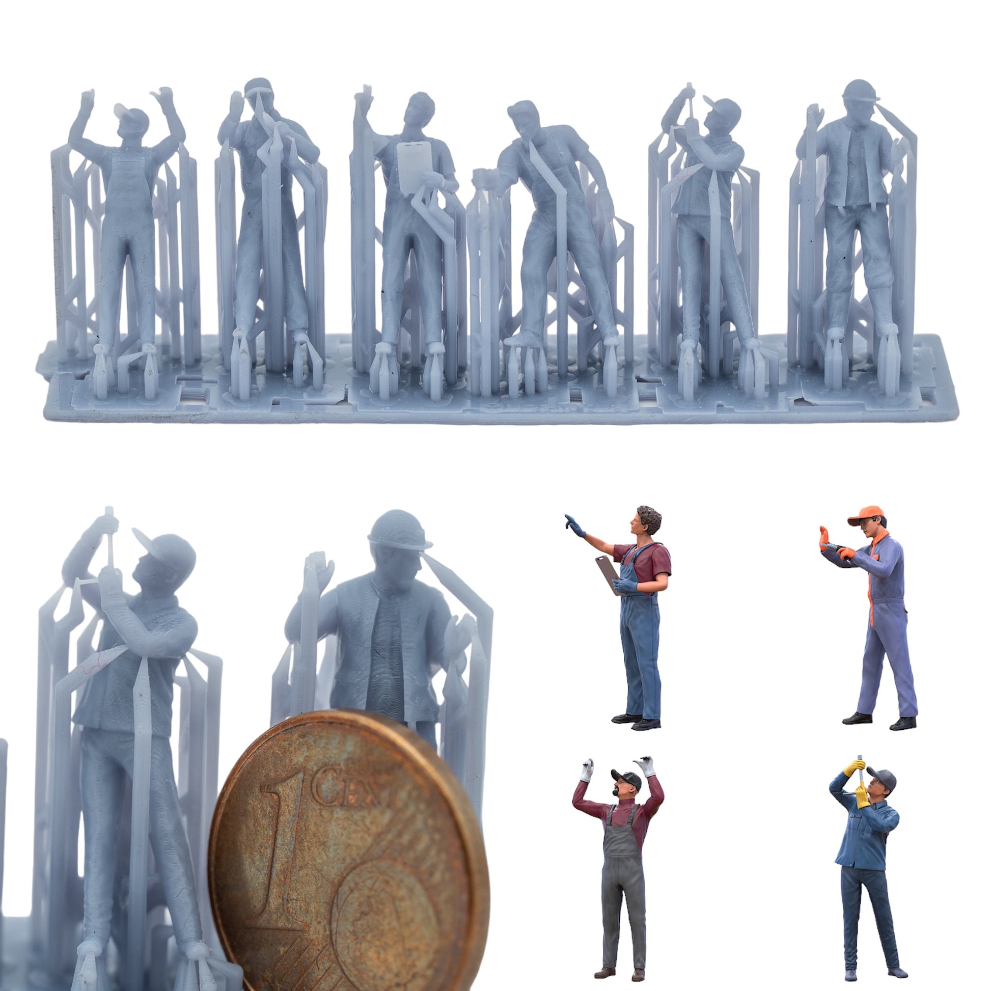 Productfoto Figuur H0, 1:72 - 0: Schroef/ Mechaniker Figuren Set (6 Figuren):