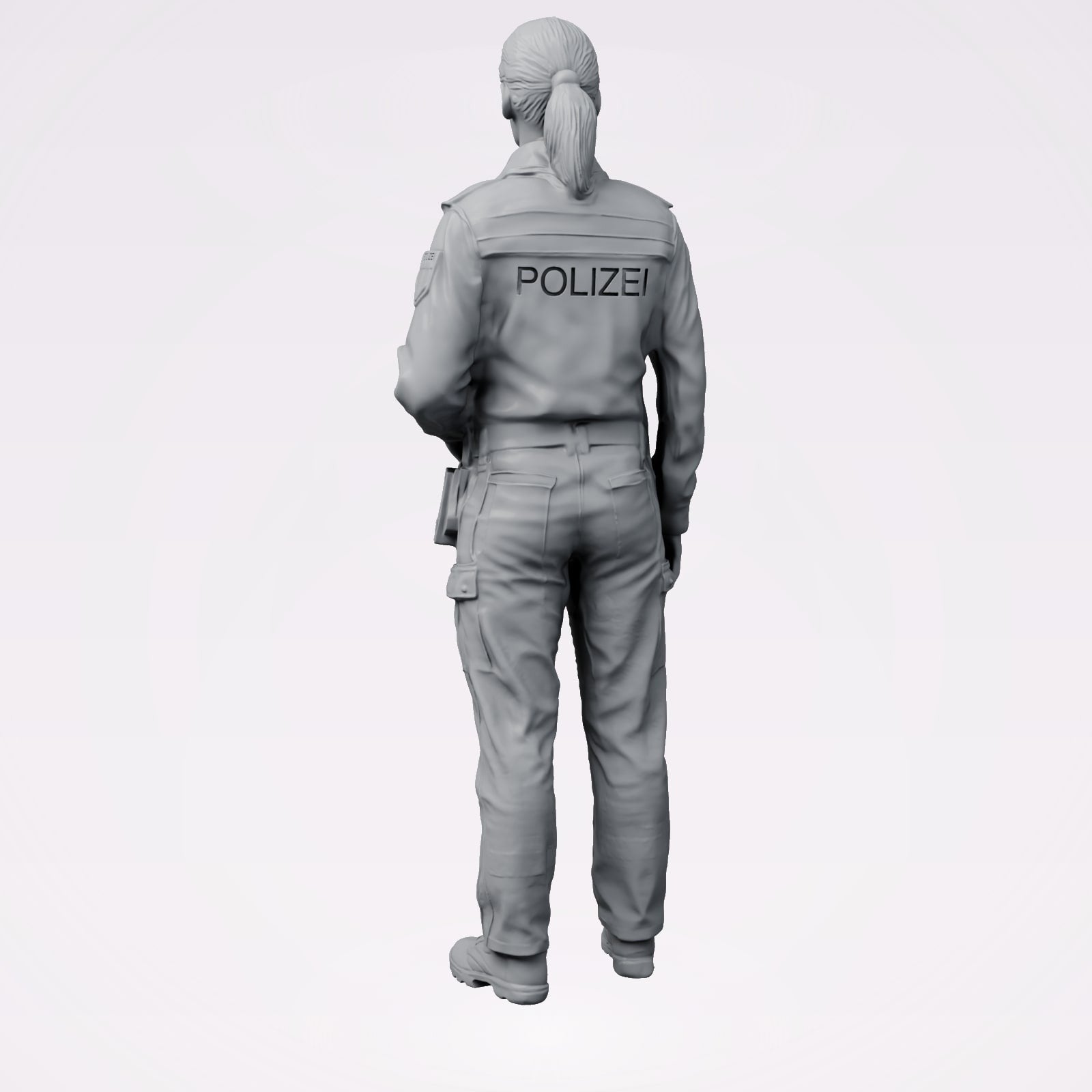 Diorama modelbouw productfoto 2: Staande figuur: Duitse politieagent in uniform met POLIZEI-opdruk (B024)