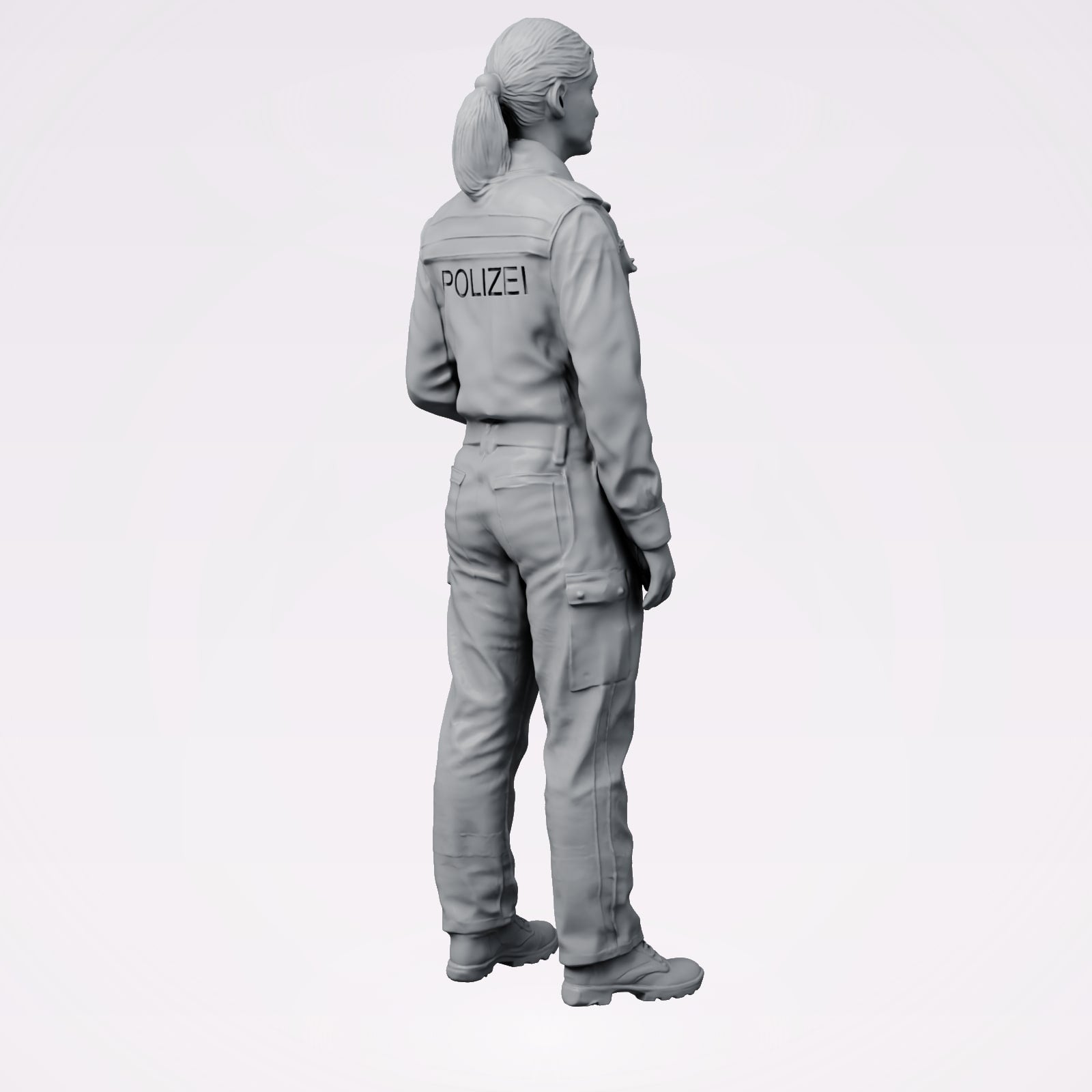 Diorama modelbouw productfoto 3: Staande figuur: Duitse politieagent in uniform met POLIZEI-opdruk (B024)