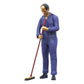 Productfoto 0: Huismeester of schoonmaker: man met bezem in overall