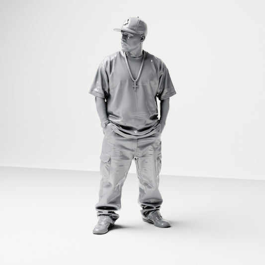 Diorama modelbouw productfoto 0: Staande figuur: passer met pet & ketting, handen in de broekzakken (B026)