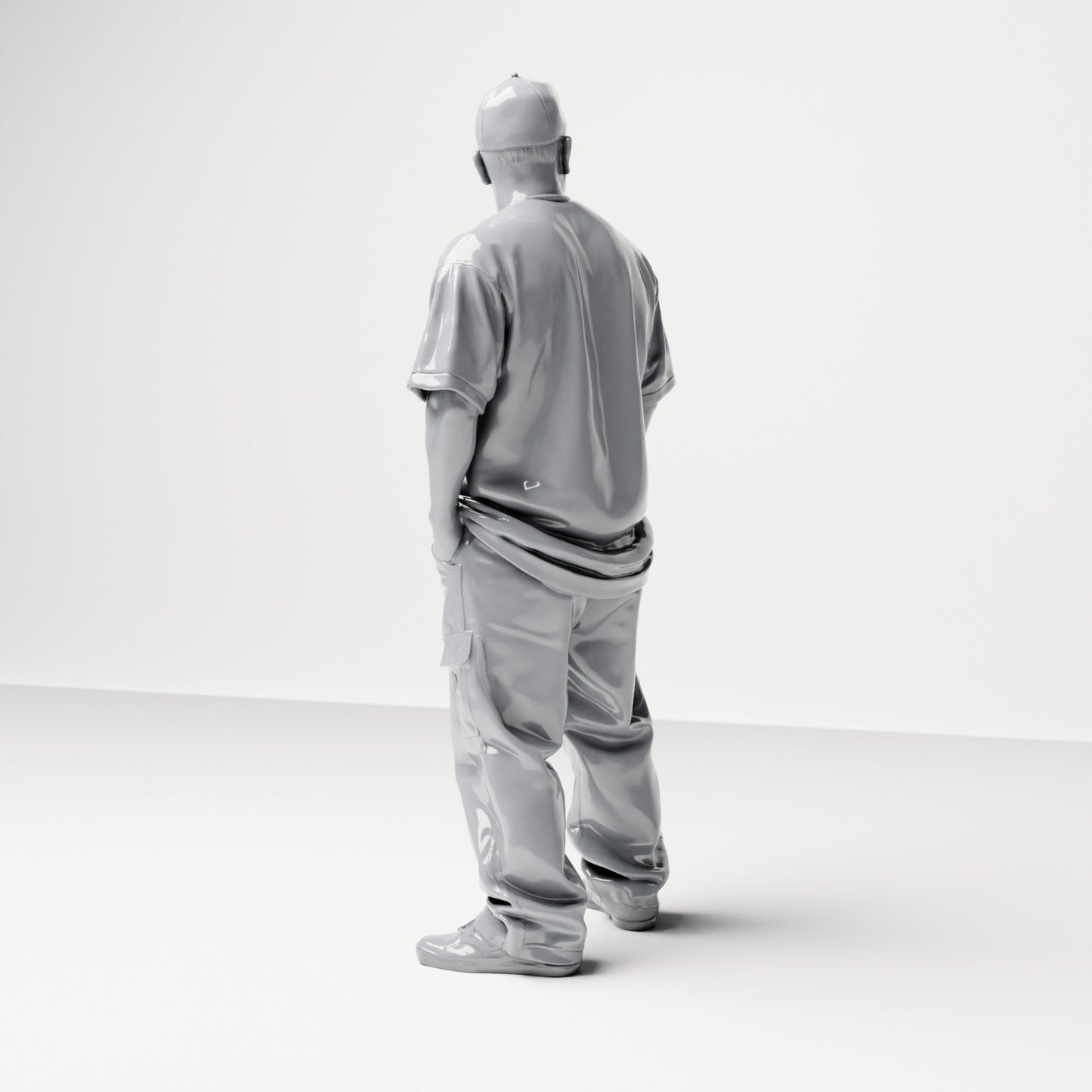 Diorama modelbouw productfoto 2: Staande figuur: Passant met pet en ketting, handen in de broekzakken (B026)
