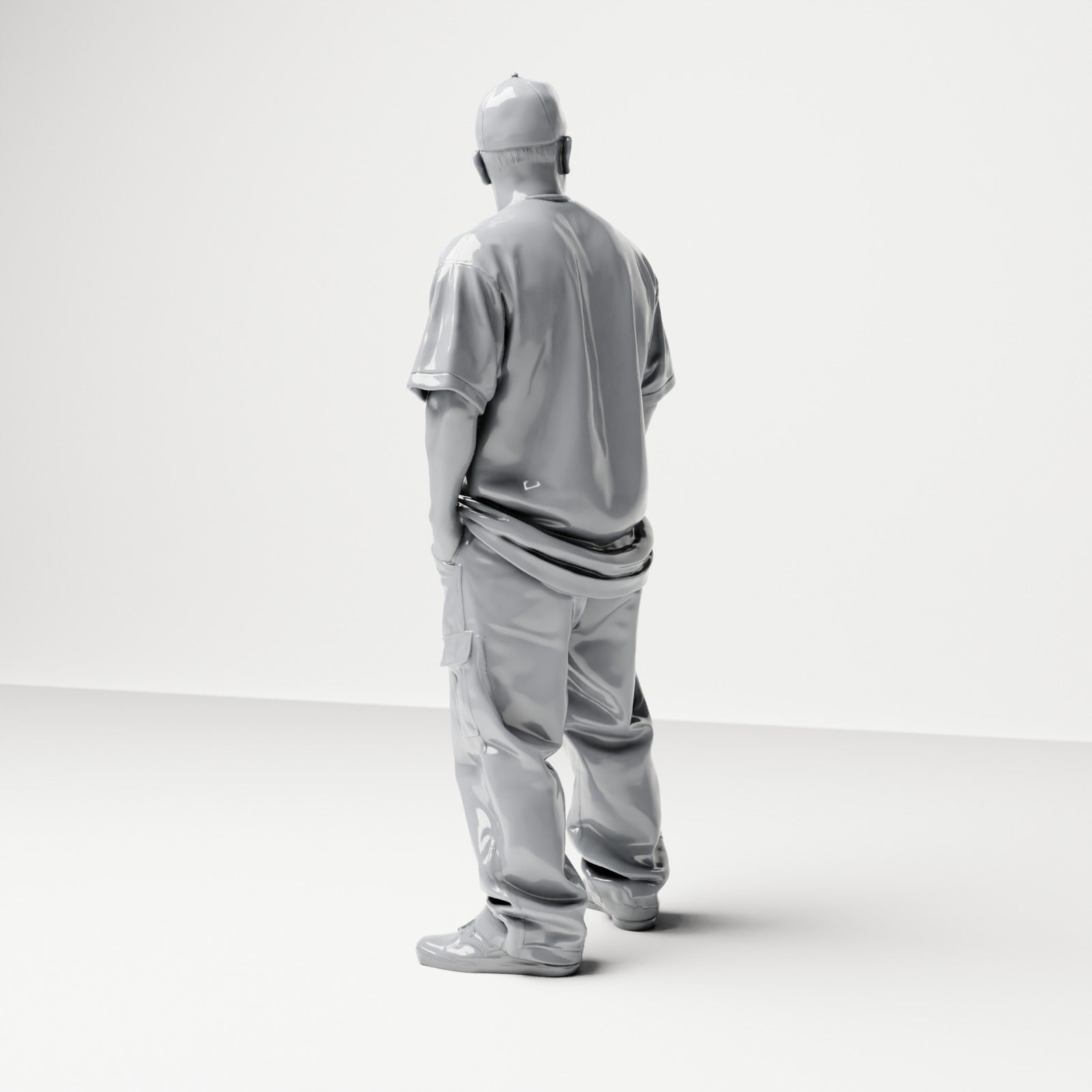 Diorama modelbouw productfoto 2: Staande figuur: Passant met pet en ketting, handen in de broekzakken (B026)