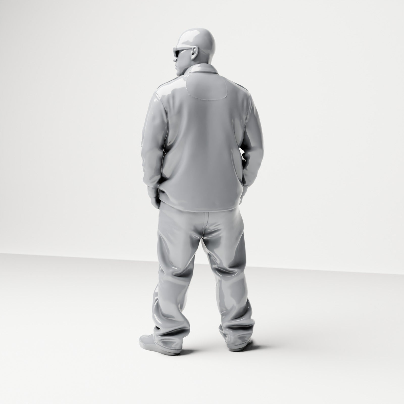 Diorama modelbouw productfoto 2: Staande figuur: Man in straatkleding met handen in zijn zakken (B027)