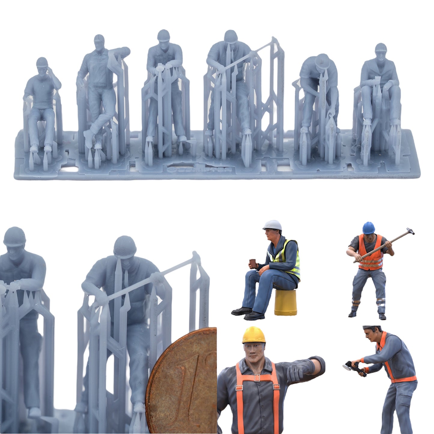 Productfoto Figuur H0, 1:72 - 0: Bouwvakker Figuren Set