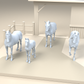 Diorama modelbouw productfoto 2: dioramaminiatuur paarden: drie paarden en een veulen (h0_54)