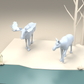 Diorama modelbouw productfoto 2: dioramaminiaturen wilde dieren: elandstier en elandkoe (h0_48)