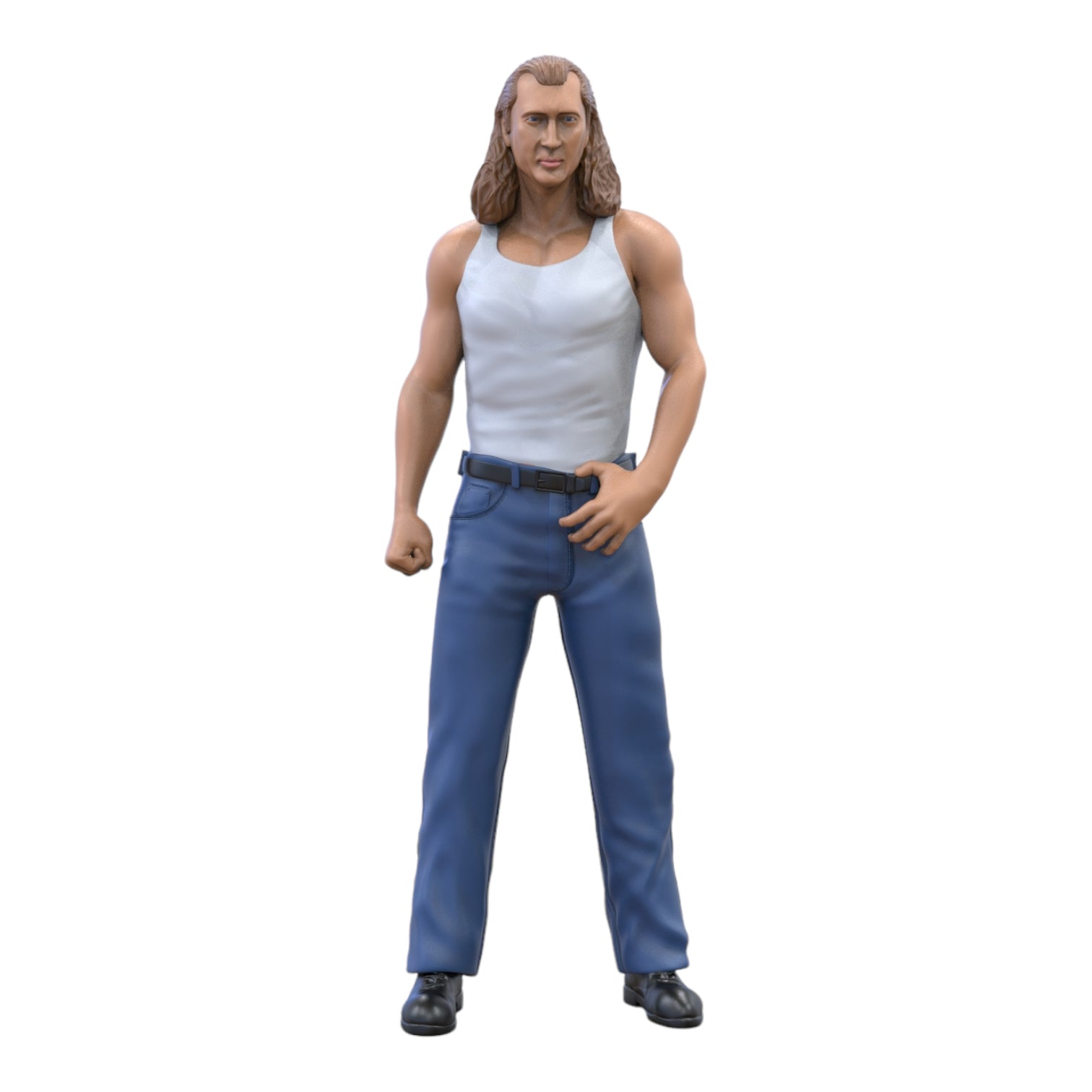 Productfoto diorama en modelbouw miniatuur figuur: man in onderhemd