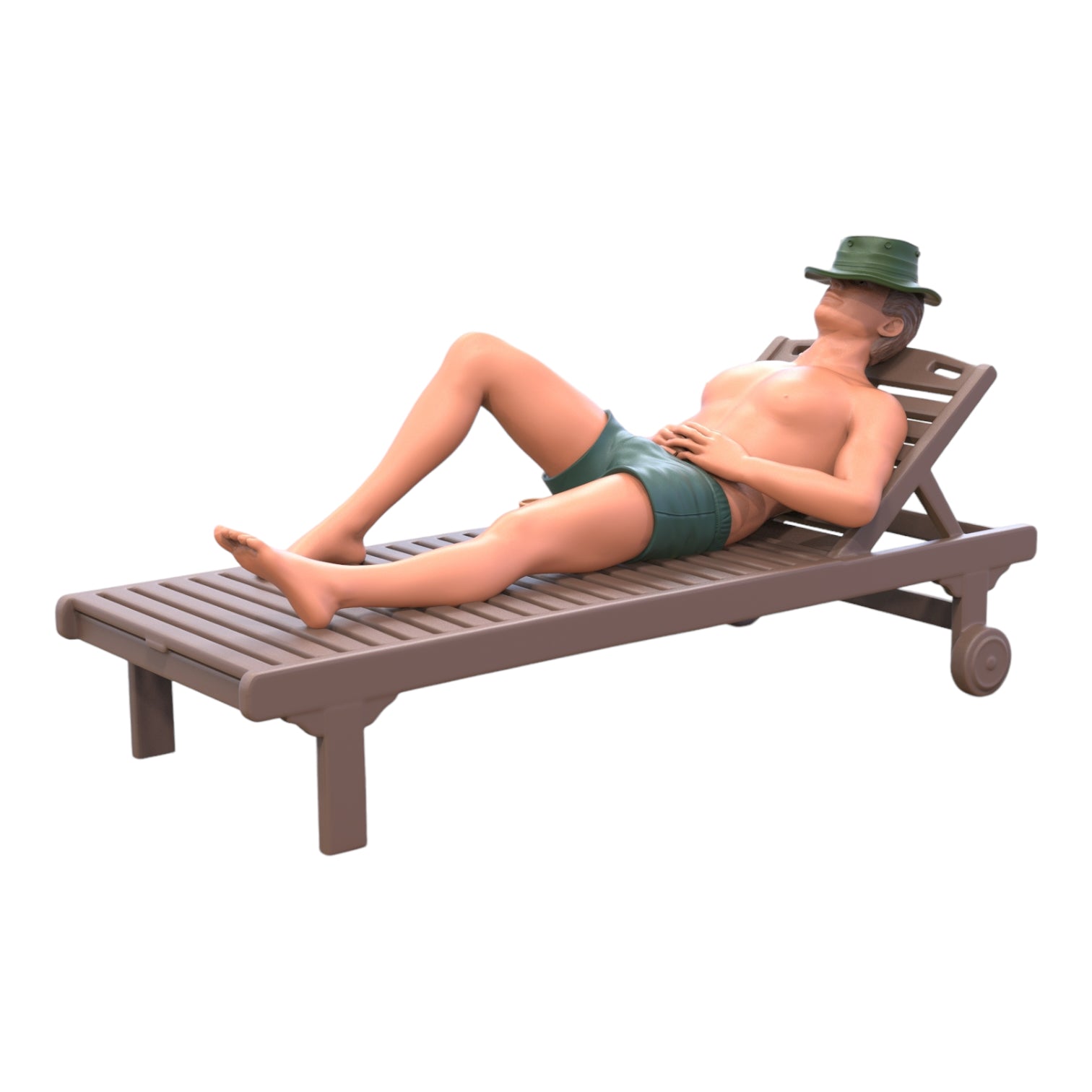 Productfoto Diorama en modelbouw miniatuur figuur: Man op ligstoel - Vakantiegangers op het strand