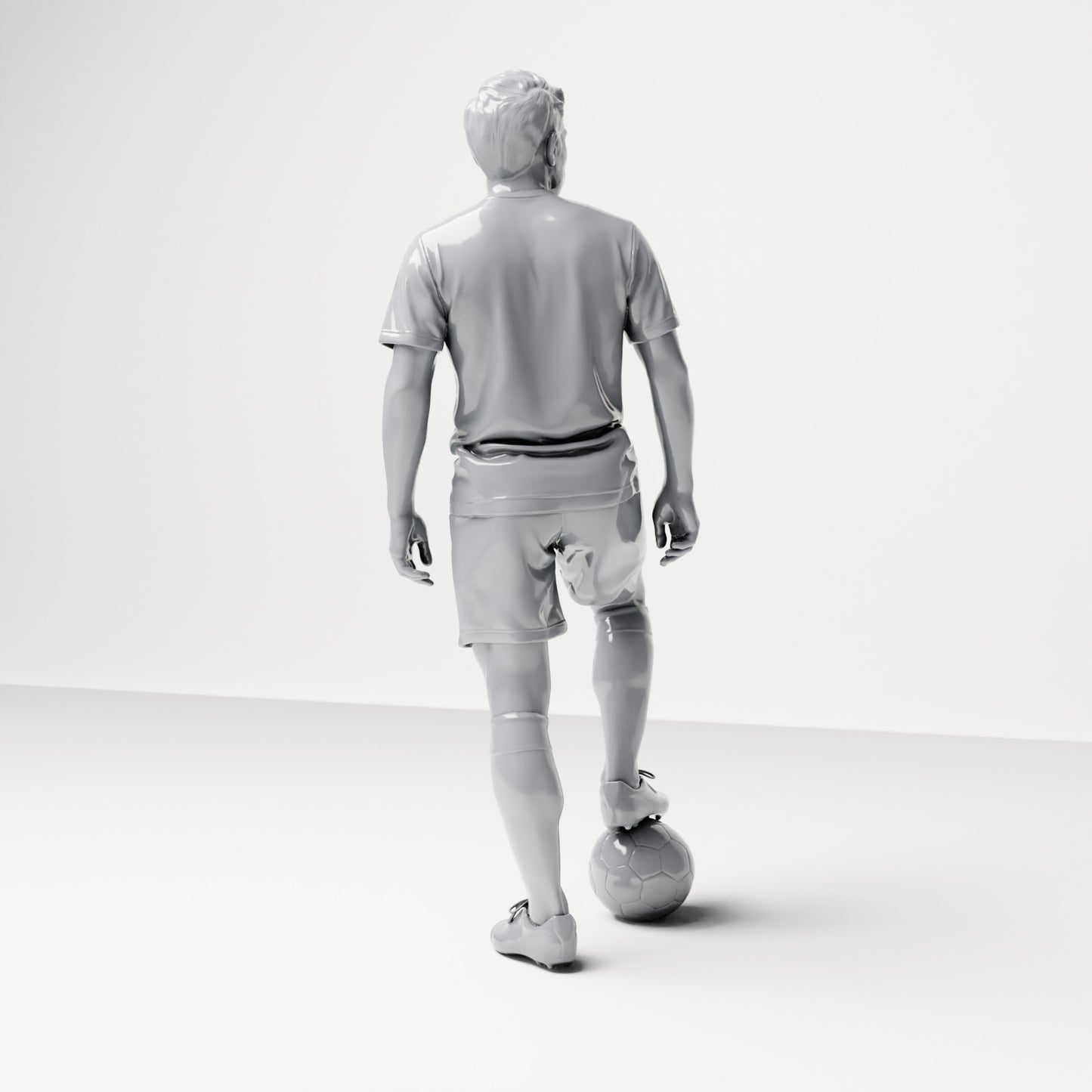 Diorama modelbouw productfoto 2: Staande figuur: Voetballer met voet op bal (B035)