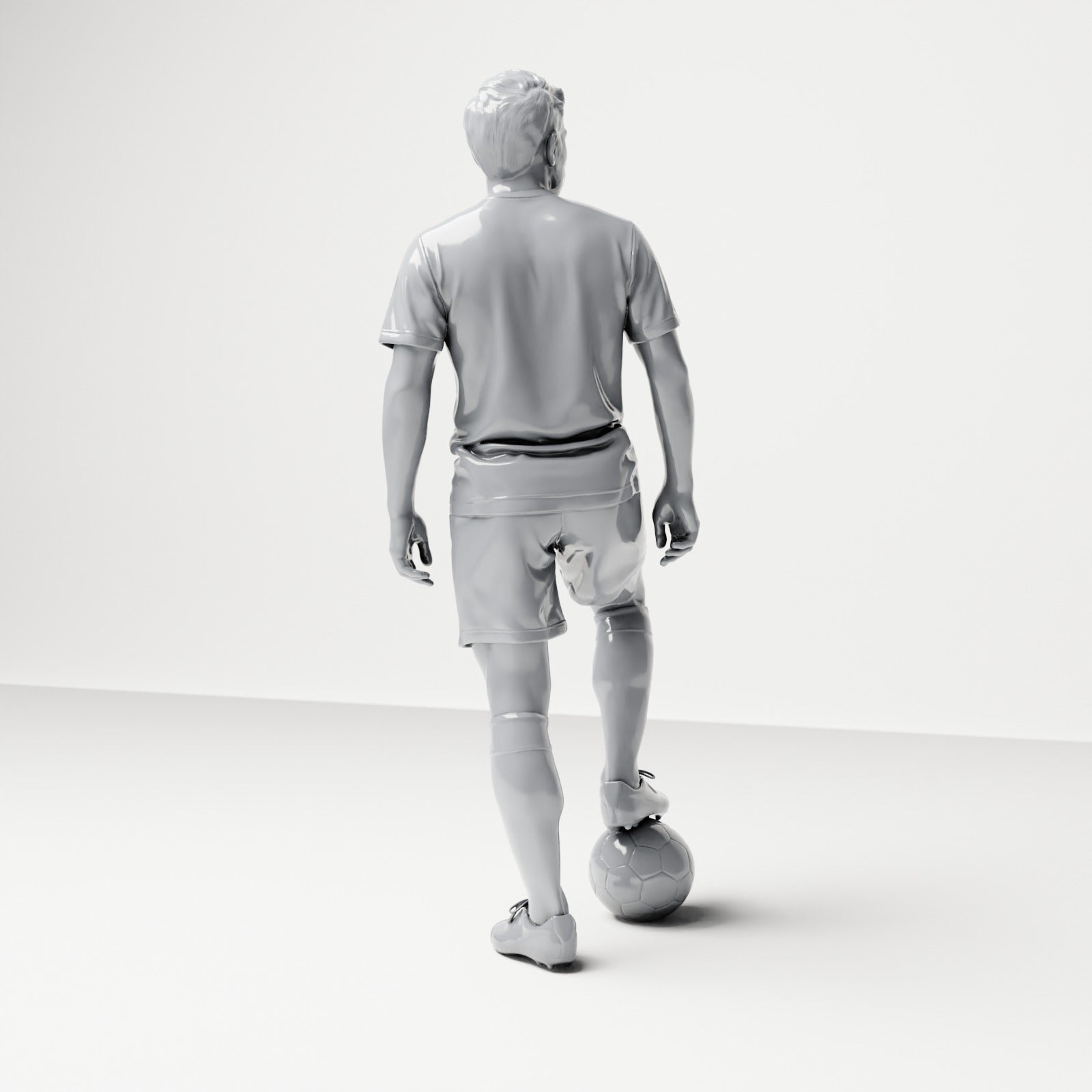 Diorama modelbouw productfoto 2: Staande figuur: Voetballer met voet op bal (B035)