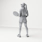 Diorama modelbouw productfoto 2: Staande figuur: Tennisster met racket (B038)
