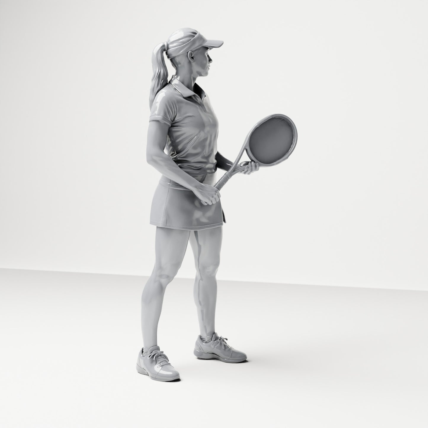 Diorama modelbouw productfoto 3: Staande figuur: Tennisster met racket (B038)