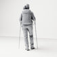 Diorama modelbouw productfoto 2: Staande figuur: Wanderer met rugzak en twee trekkingstokken (B039)