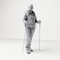 Diorama modelbouw productfoto 3: Staande figuur: Wanderer met rugzak & twee trekkingstokken (B039)