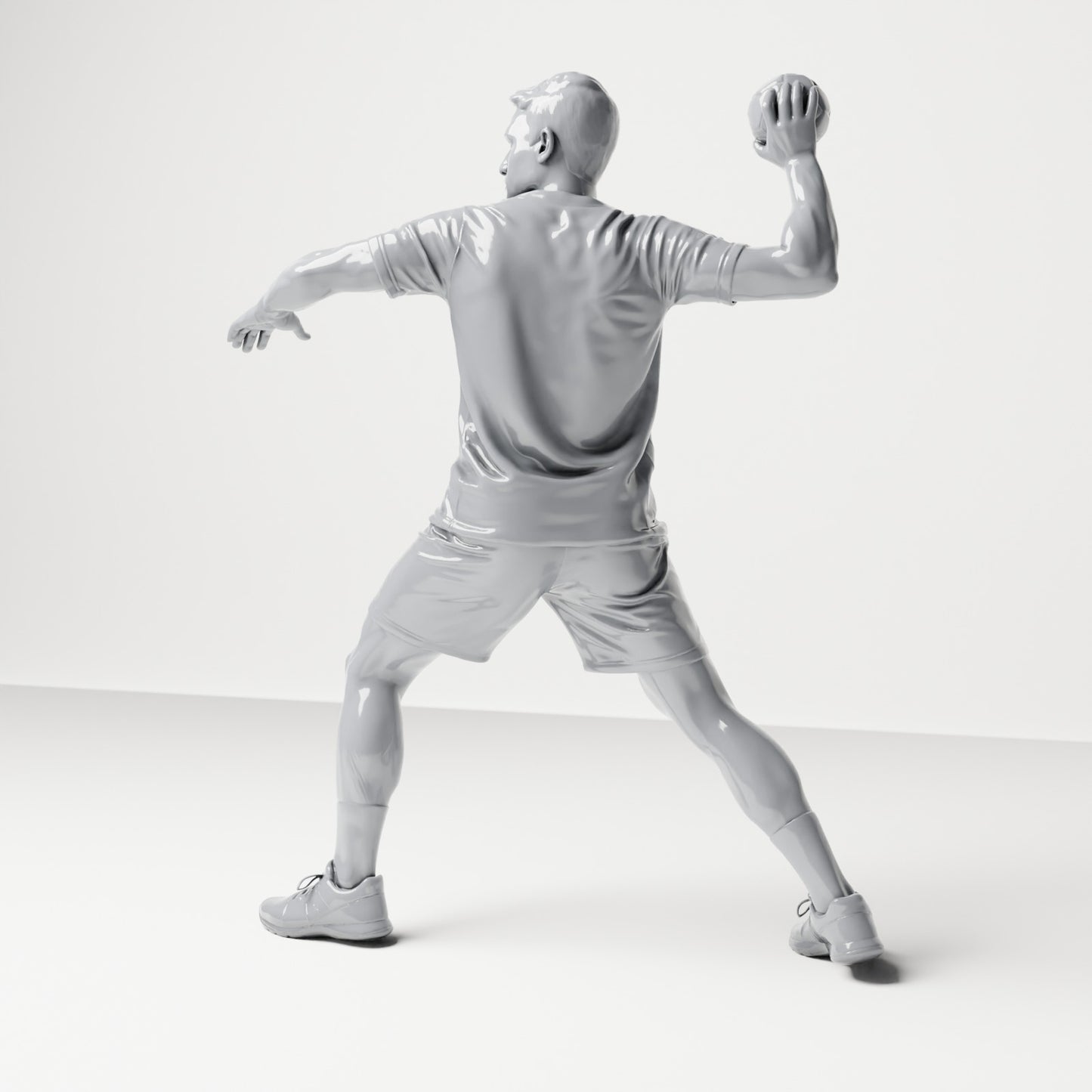 Diorama modelbouw productfoto 2: Staande figuur: Sporter in werphouding met bal in de rechterhand (B041)