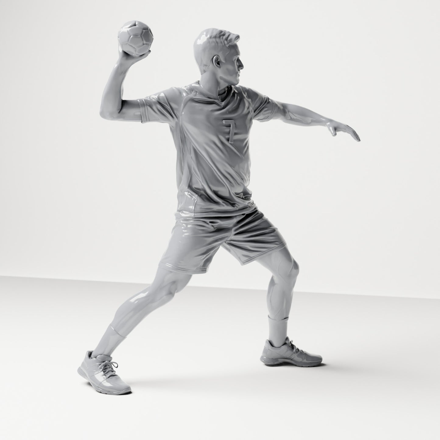 Diorama modelbouw productfoto 3: Staande figuur: Sporter in werphouding met bal in de rechterhand (B041)