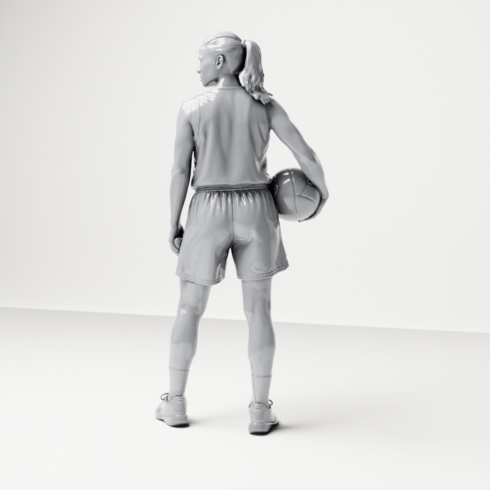 Diorama modelbouw productfoto 2: Staande figuur: Basketbalster met bal aan de heup (B042)