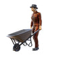 Diorama Modellbau Produktfoto 0: Lokarbeiter mit Schubkarre – Figur in Arbeits-Montur und Hut (Ref. Nr. 449)