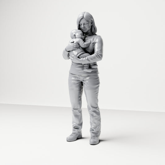 Diorama modelbouw productfoto 0: Staande figuur: moeder met baby in haar armen (B047)