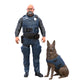 Productfoto diorama en modelbouw miniatuurfiguur: politieagent met hond