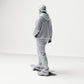 Diorama-modelbouw productfoto 2: Staande figuur: skater met pet, hoodie & skateboard (B054)