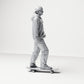 Diorama modelbouw productfoto 3: Staande figuur: skater met pet, hoodie & skateboard (B054)