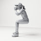 Diorama modelbouw productfoto 1: zittende figuur: toeschouwer roepend met handen aan de mond (B062)