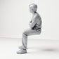 Diorama modelbouw productfoto 1: Zittende figuur: mannelijke toeschouwer met gekruiste armen (B064)