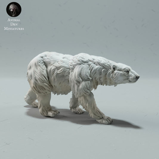 Produktfoto Tier Figur Diorama, Modellbau: 0: Wildtier Figur: gehender Eisbär – Polar Bear (Ref 01_01_24)