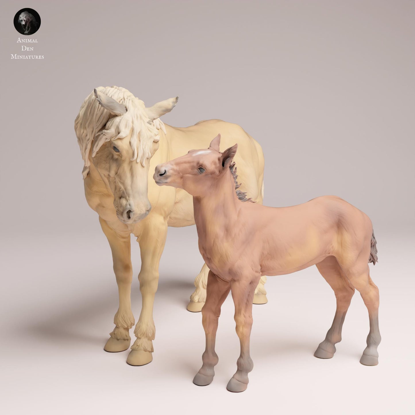 Productfoto Dierfiguur Diorama, Modelbouw: 0: Wilde Dierfiguren: Mustang Merrie en Veulen – Paarden (Ref 25_09_04)