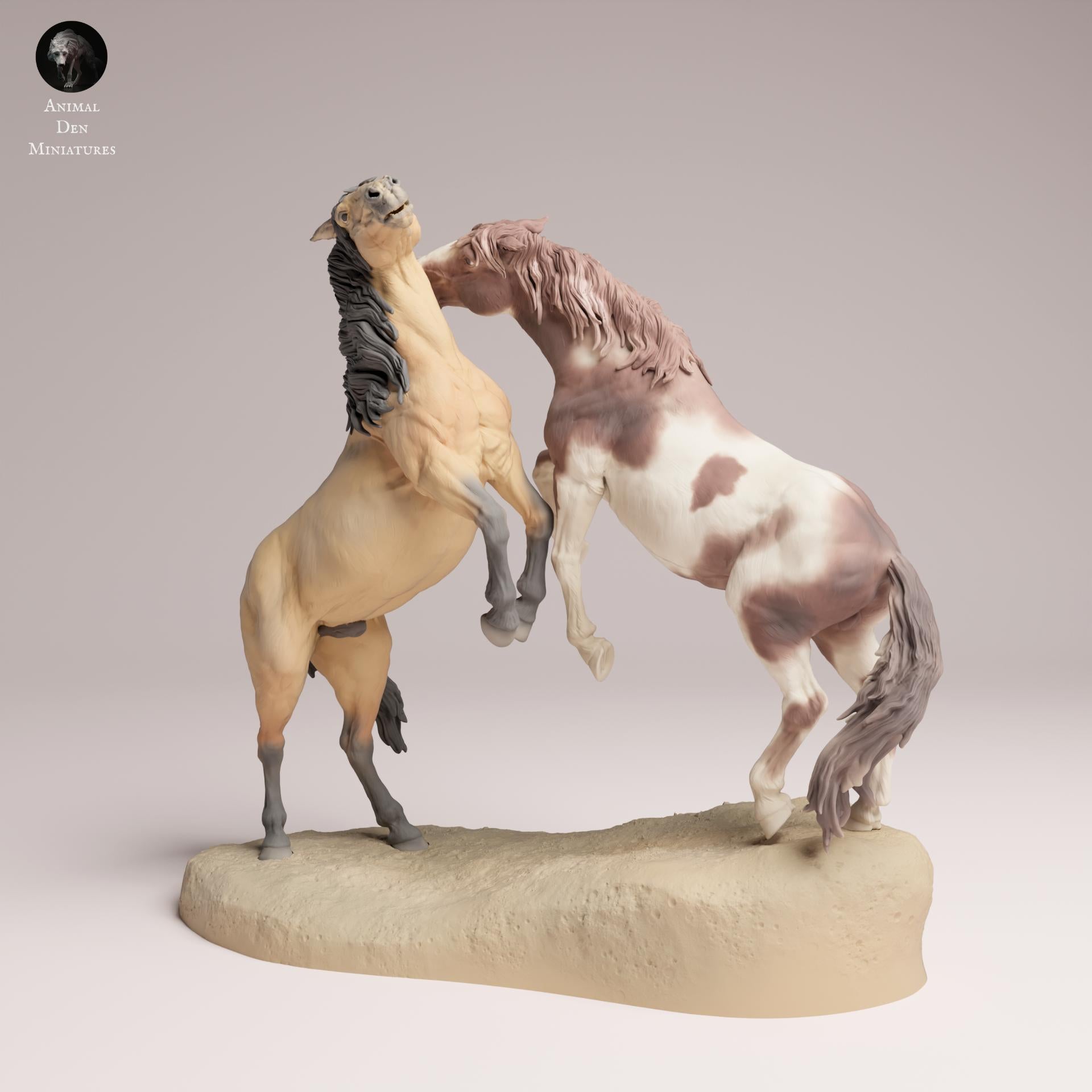 Productfoto Dierfiguur Diorama, Modelbouw: 0: Wilde Dierfiguren: vechtende Mustangs – Paarden (Ref 25_09_03)