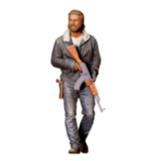 3DP Miniatures 0: Stehende Figur: Mann mit Gewehr & Holster (Ref. Nr. 491)