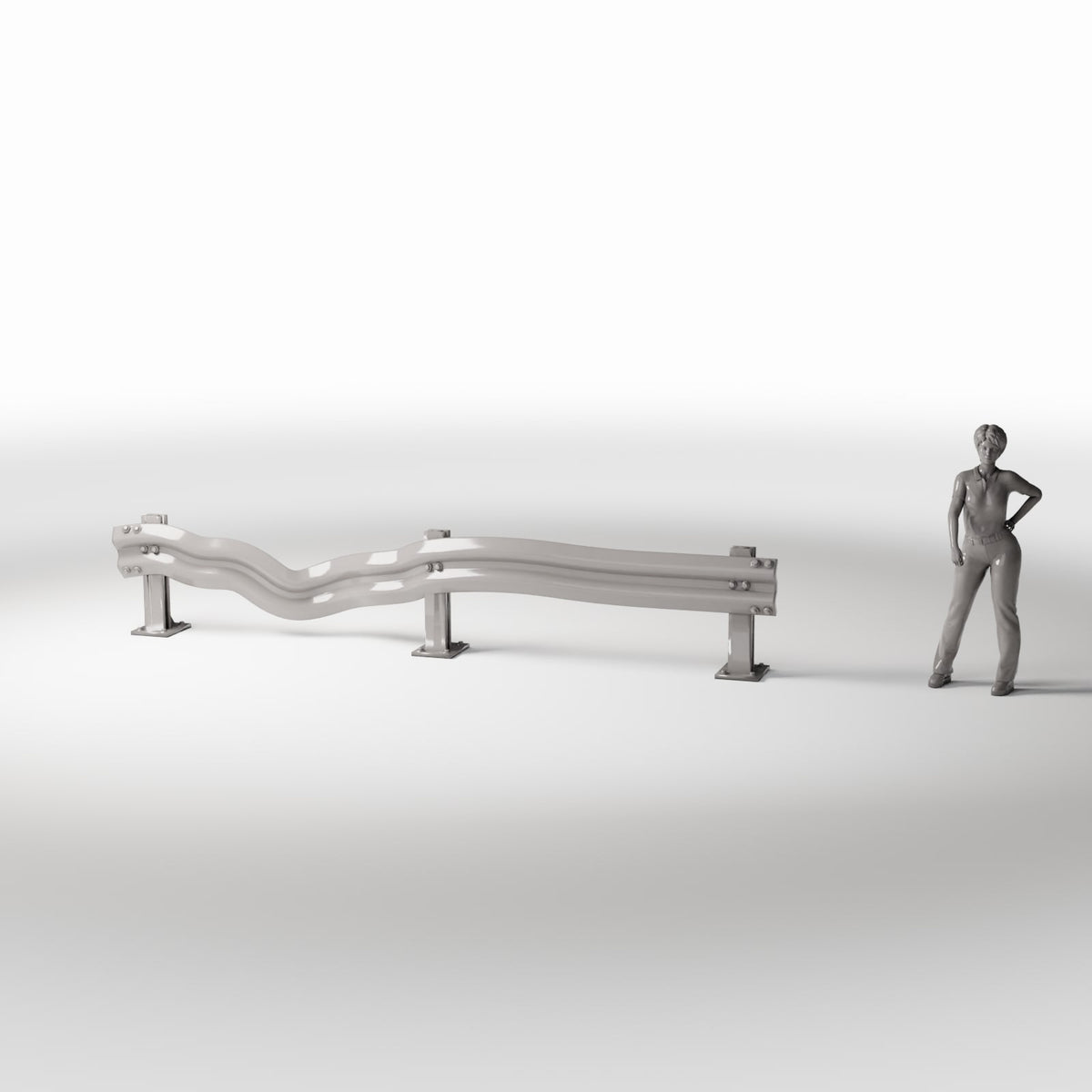 Productfoto diorama en modelbouw 1: Diorama-weg: beschadigde vangrail (Ref. 1000D)