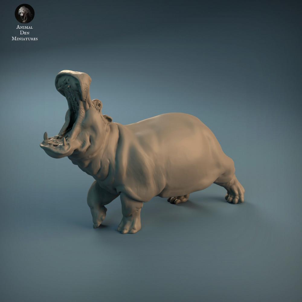Productfoto dierenfiguur Animal Den Miniatures 0: Wildedierfiguur: Boos nijlpaard (21_12_04)