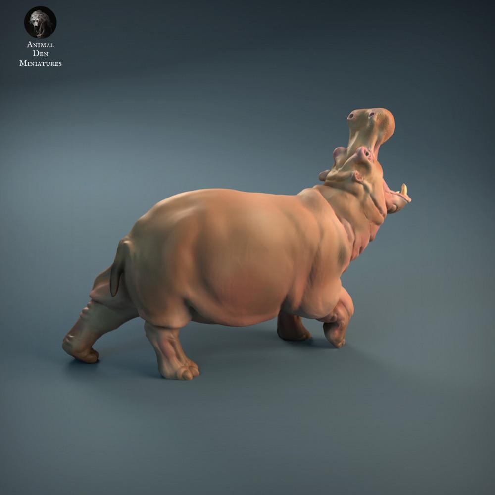 Productfoto dierenfiguur Animal Den Miniatures 2: wildedierenfiguur: boos nijlpaard (21_12_04)