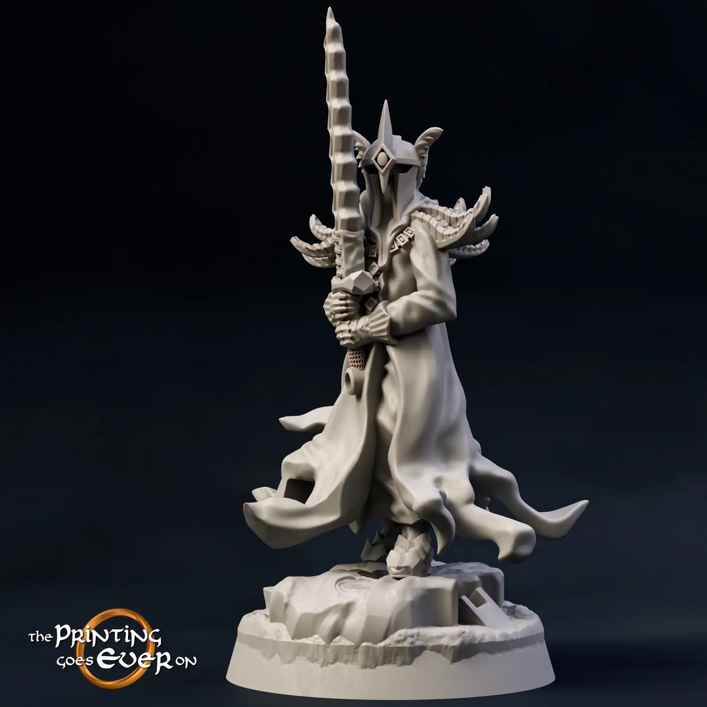 Productfoto Tabletop 28mm The Printing Goes Ever On (TPGEO) 0: Donkere krijgers in gevecht met dappere krijgers: Zwarte figuren vallen helden aan