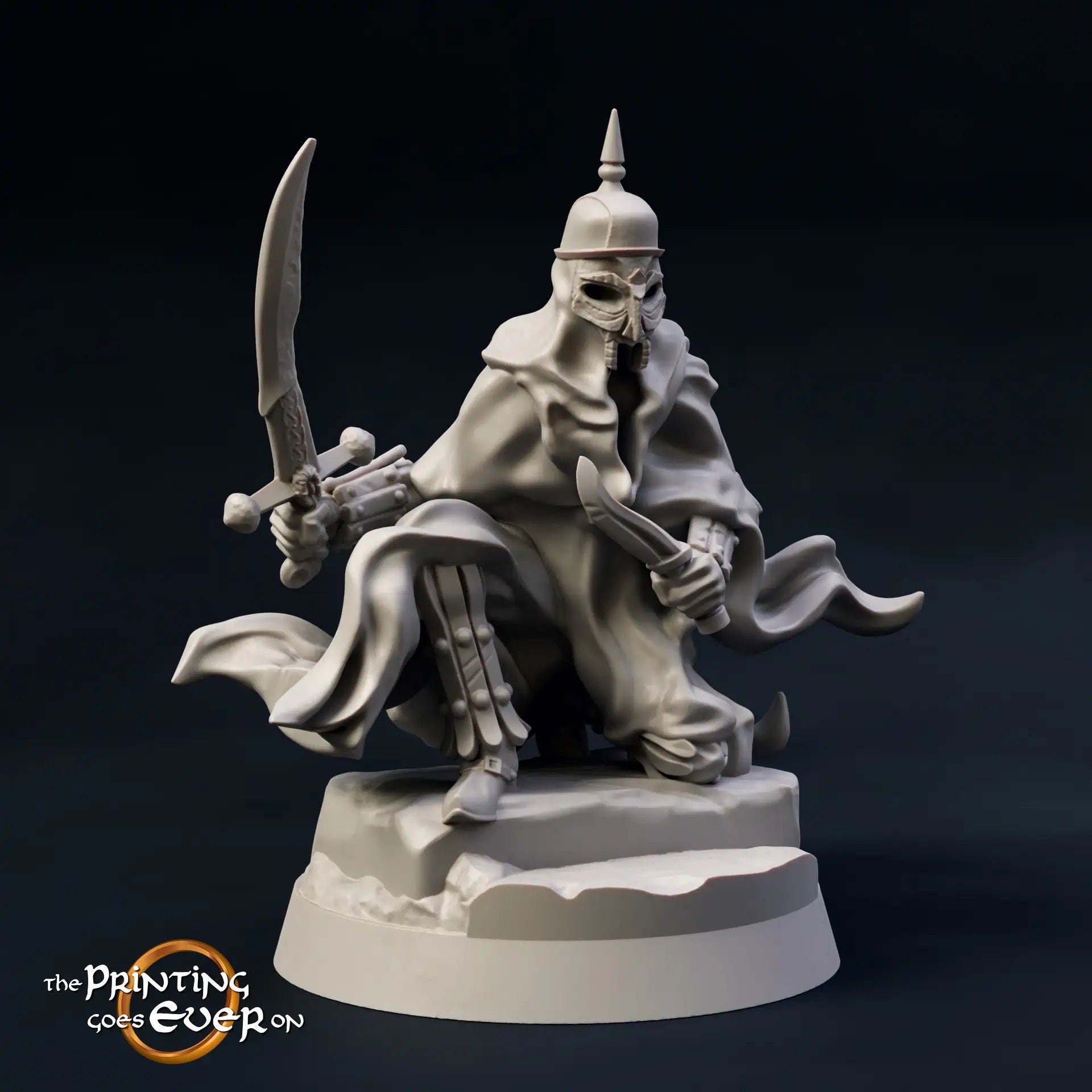 Productfoto Tabletop 28mm The Printing Goes Ever On (TPGEO) 0: Donkere krijgers in gevecht met dappere krijgers: Zwarte figuren vallen helden aan