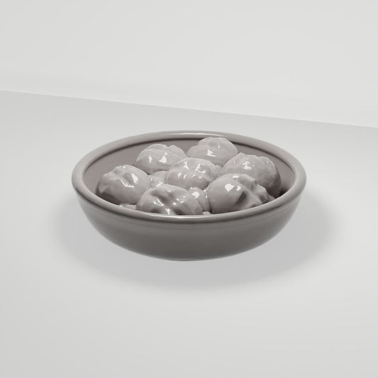 MyPortal 104 0: Diorama Küche & Tafel: Keramik-Brotschale mit Brötchen (Ref. 104D)