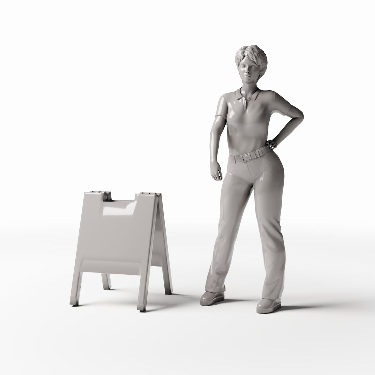 Productfoto diorama en modelbouw 1: Straatdiorama: stoepbord voor winkels (Ref. 1052D)