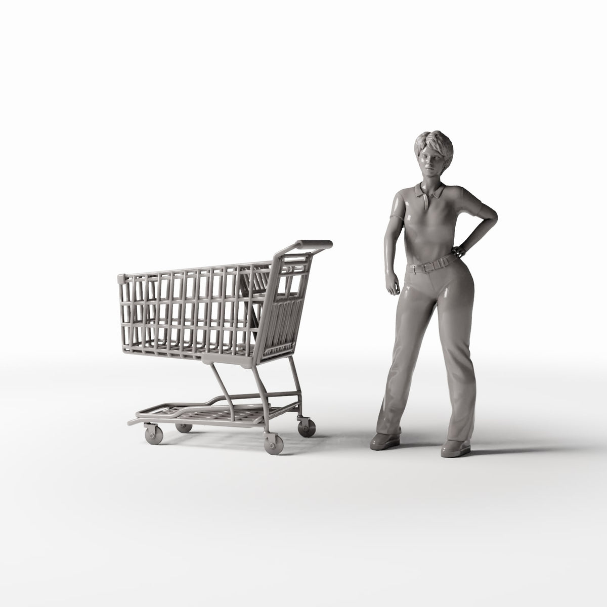 Productfoto diorama en modelbouw 1: Dioramamarkt: winkelwagen voor de supermarkt (Ref. 1063D)