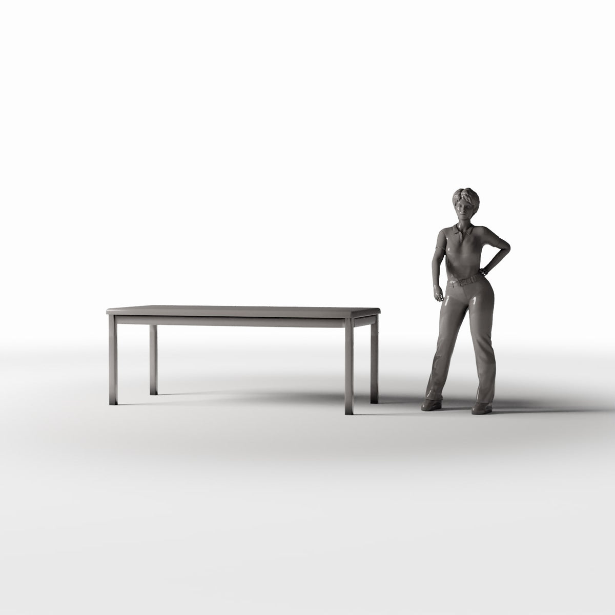 Productfoto diorama en modelbouw 1: Dioramameubilair: moderne eettafel, middelgroot (Ref. 1069D)