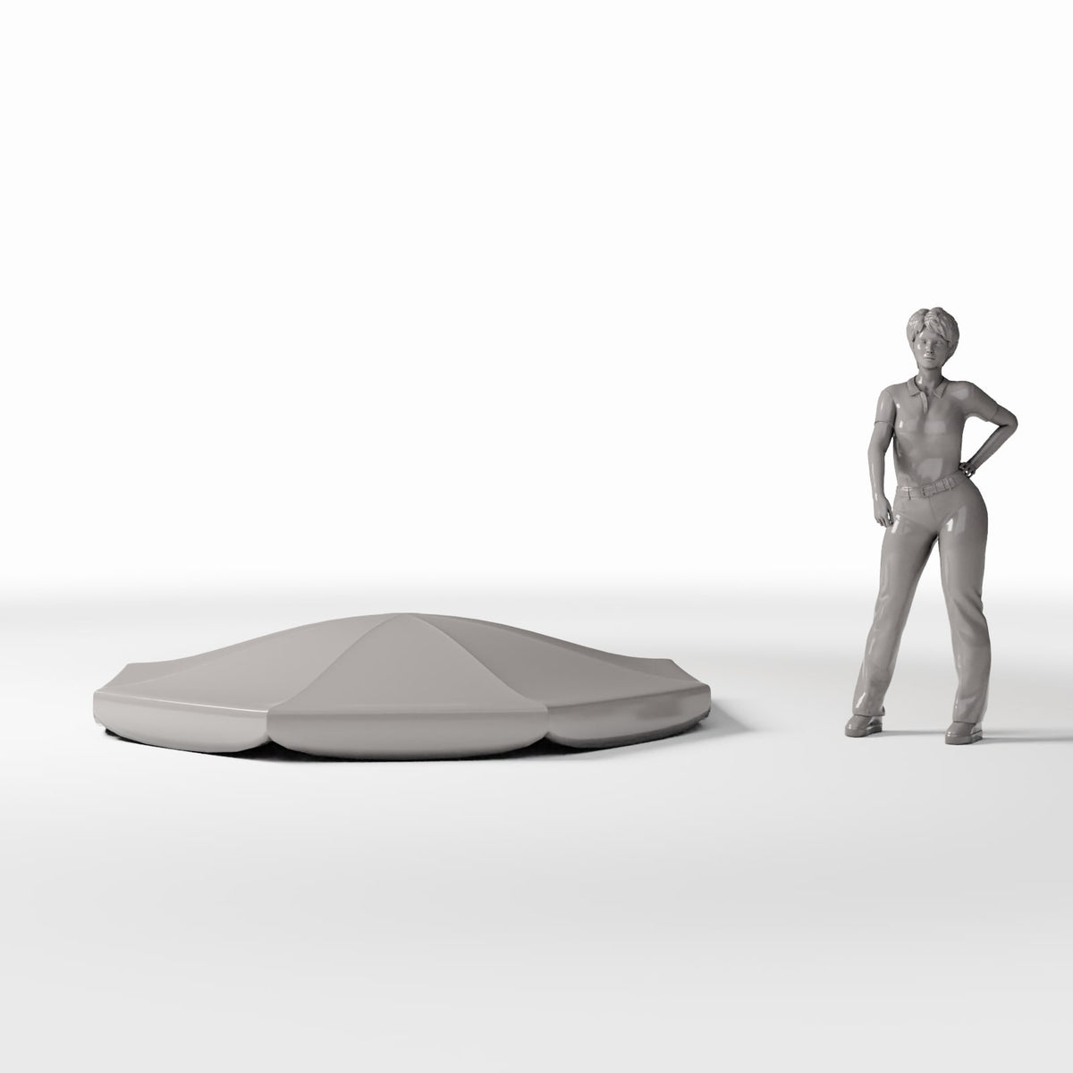 Productfoto diorama en modelbouw 1: Diorama buitenruimte: Ronde parasol voor picknicktafels (Ref. 1074D)