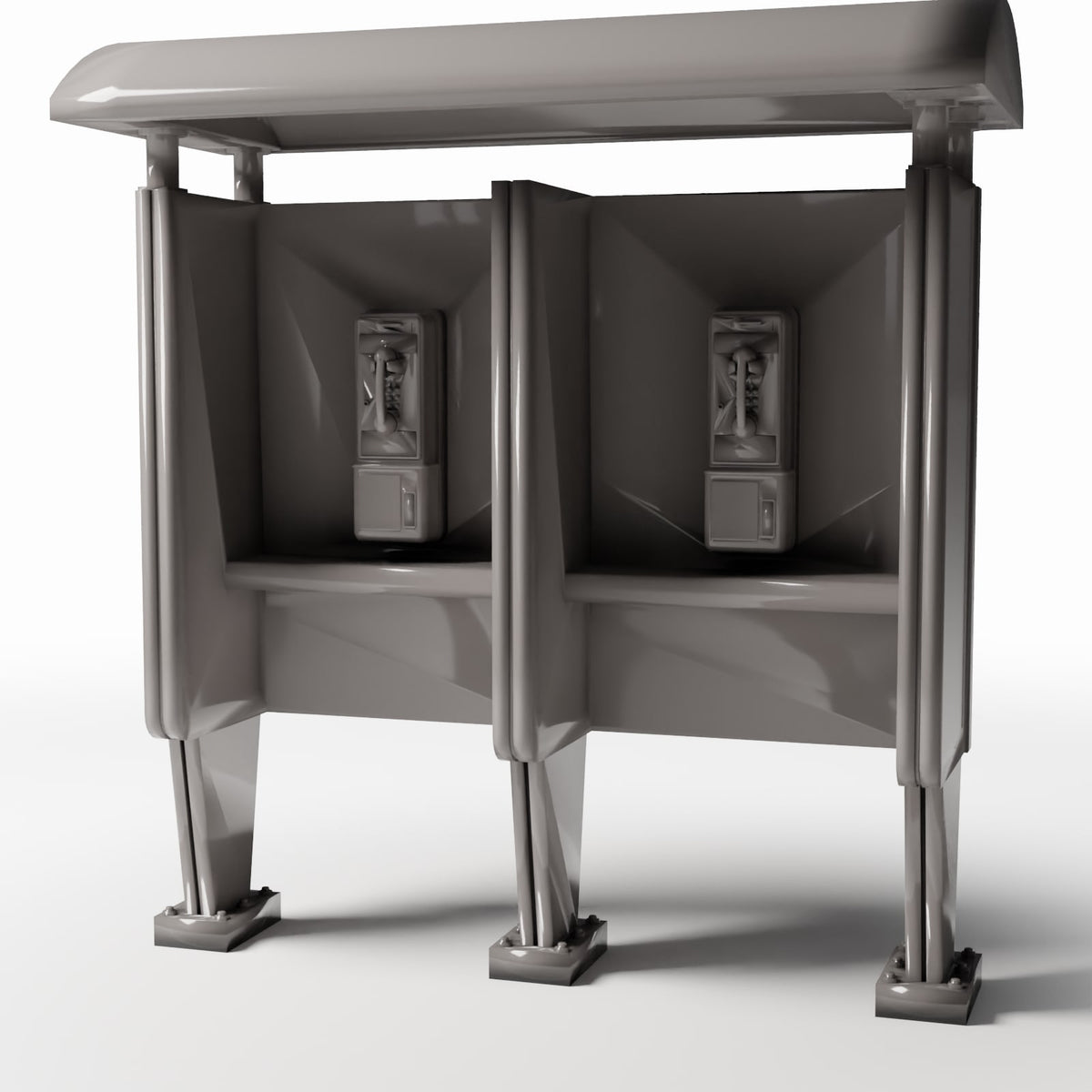 Productfoto diorama en modelbouw 0: Straatdiorama: dubbele telefooncel met grote hoorns (Ref. 1084D)
