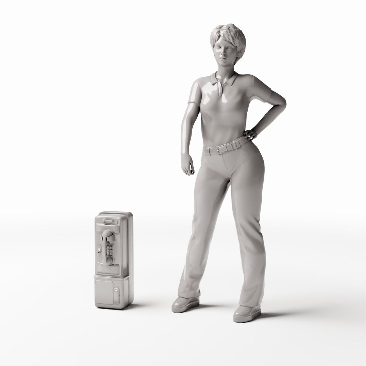 Productfoto diorama en modelbouw 1: Straatdiorama: openbare telefoon met hoorn (Ref. 1088D)