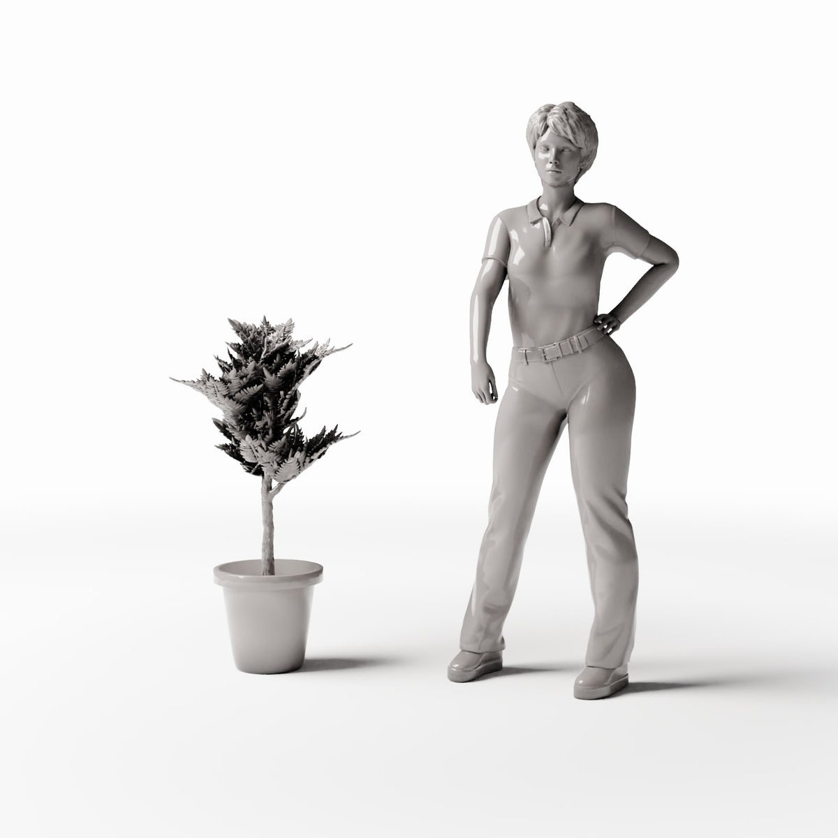 Productfoto diorama en modelbouw 1: Dioramaplanten: waaierplant in bloempot (Ref. 1095D)