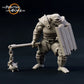 Productfoto Tabletop 28mm The Printing Goes Ever On (TPGEO) 0: Half-Ork Krijger: Brutale strijders van het kwaad met zwaard, schild, morgenster en speer
