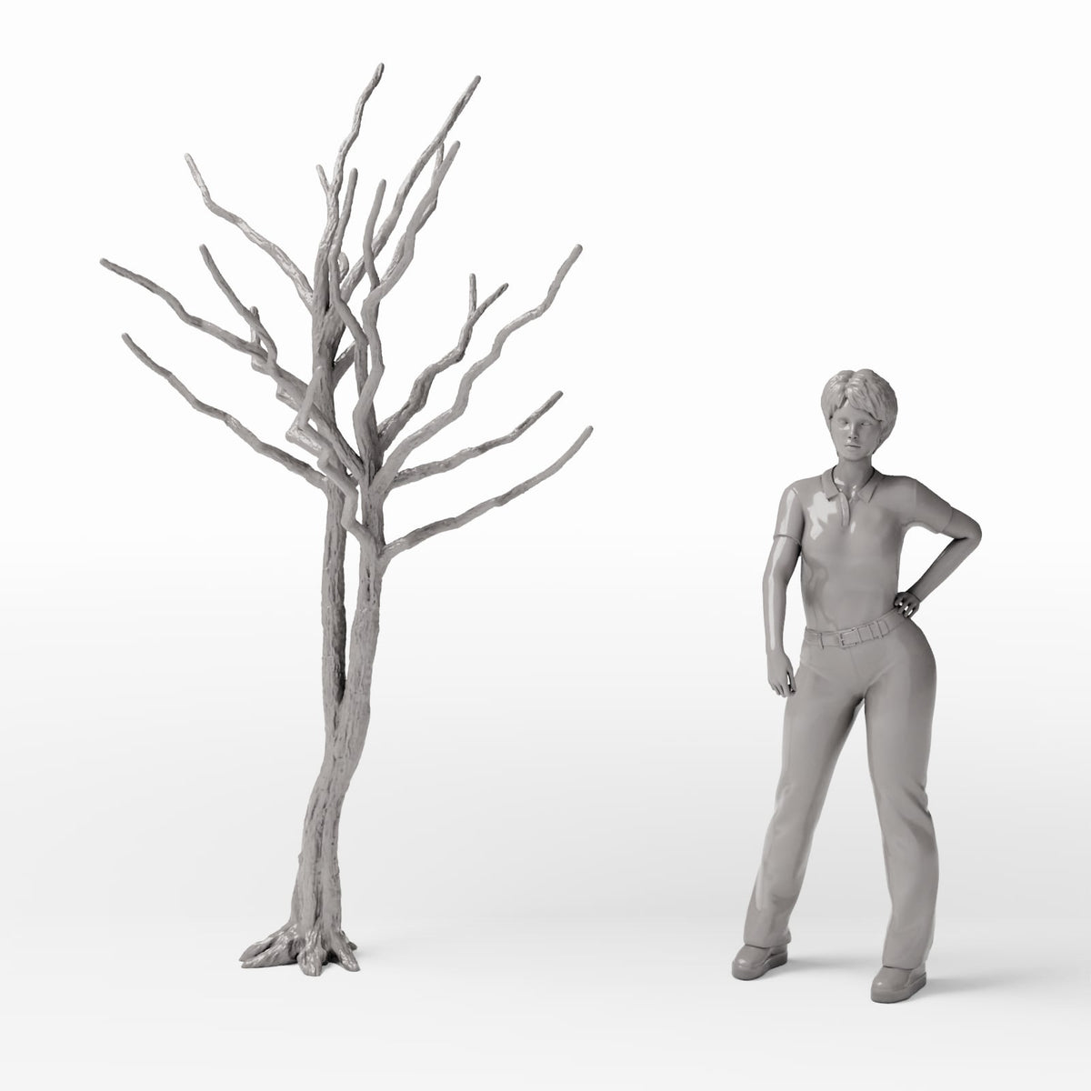 Diorama Modellbau Produktfoto 1: Diorama Pflanzen: Kahler Baum mit Wurzeln (Ref. 1102D)
